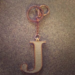⭐️ “J” glitter keychain with key ring